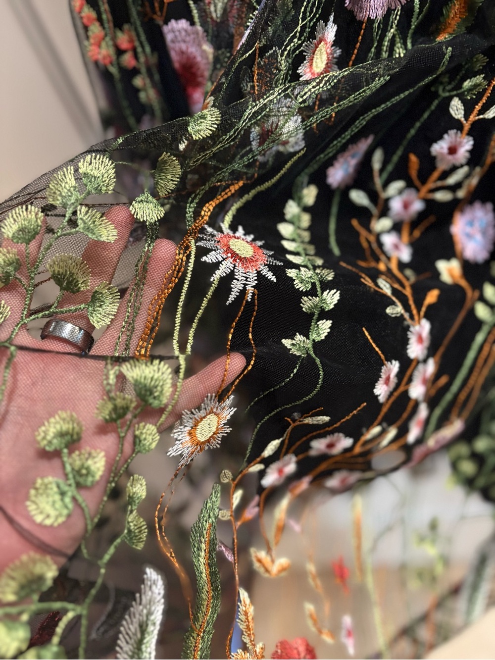 🧚 Torrid NWT Floral Embroidered Off Shoulder Mesh Dress Size 12 fairycore - Picture 8 of 9